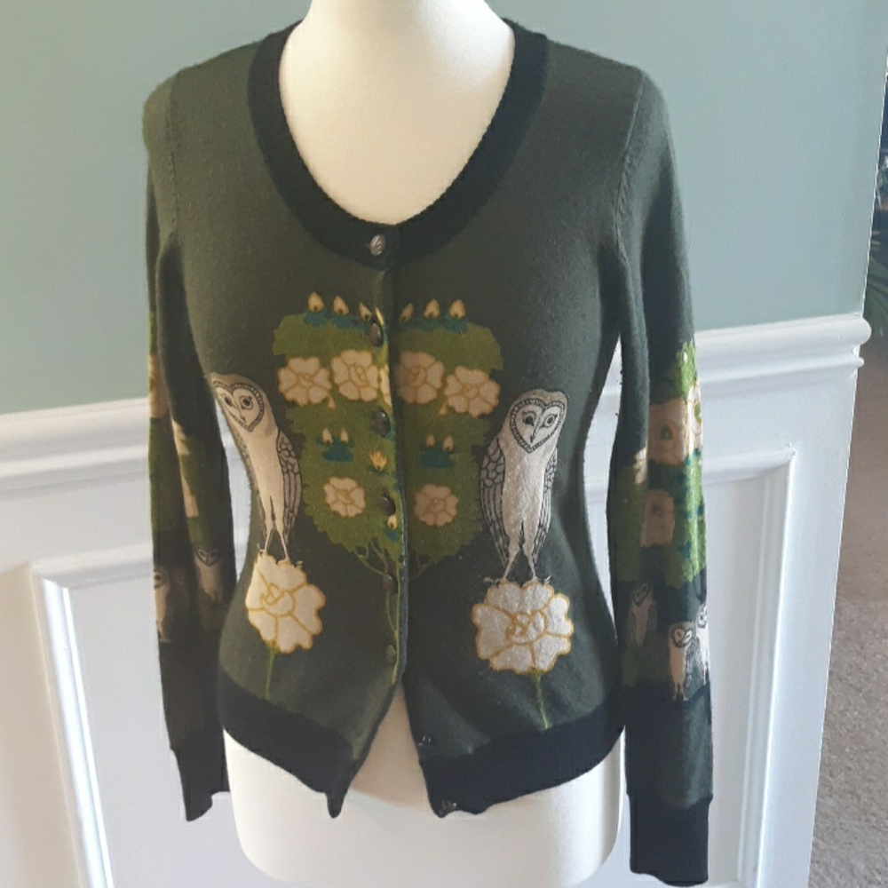 Knitted Dove adorable Anthropologie owl sweater